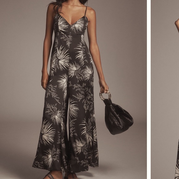 bishop + young Pants - NWT - Anthropologie Bishop + Young Wide Leg Jumpsuit in Palm Print